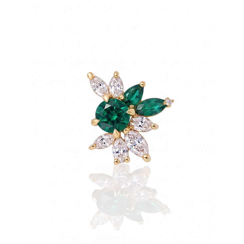 Adele Earring in Emeralds and Diamonds