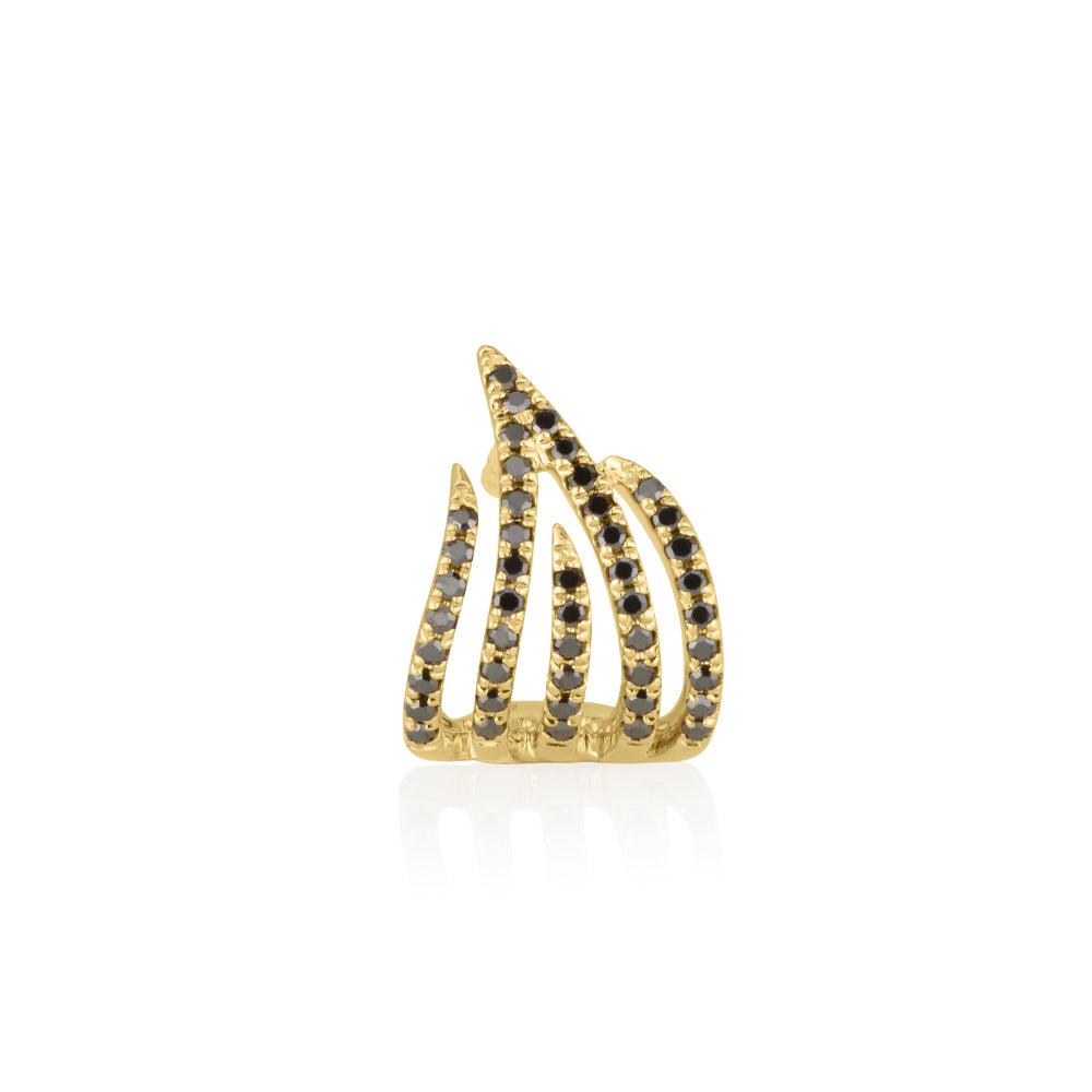 עגיל פליים ביהלומים שחורים
