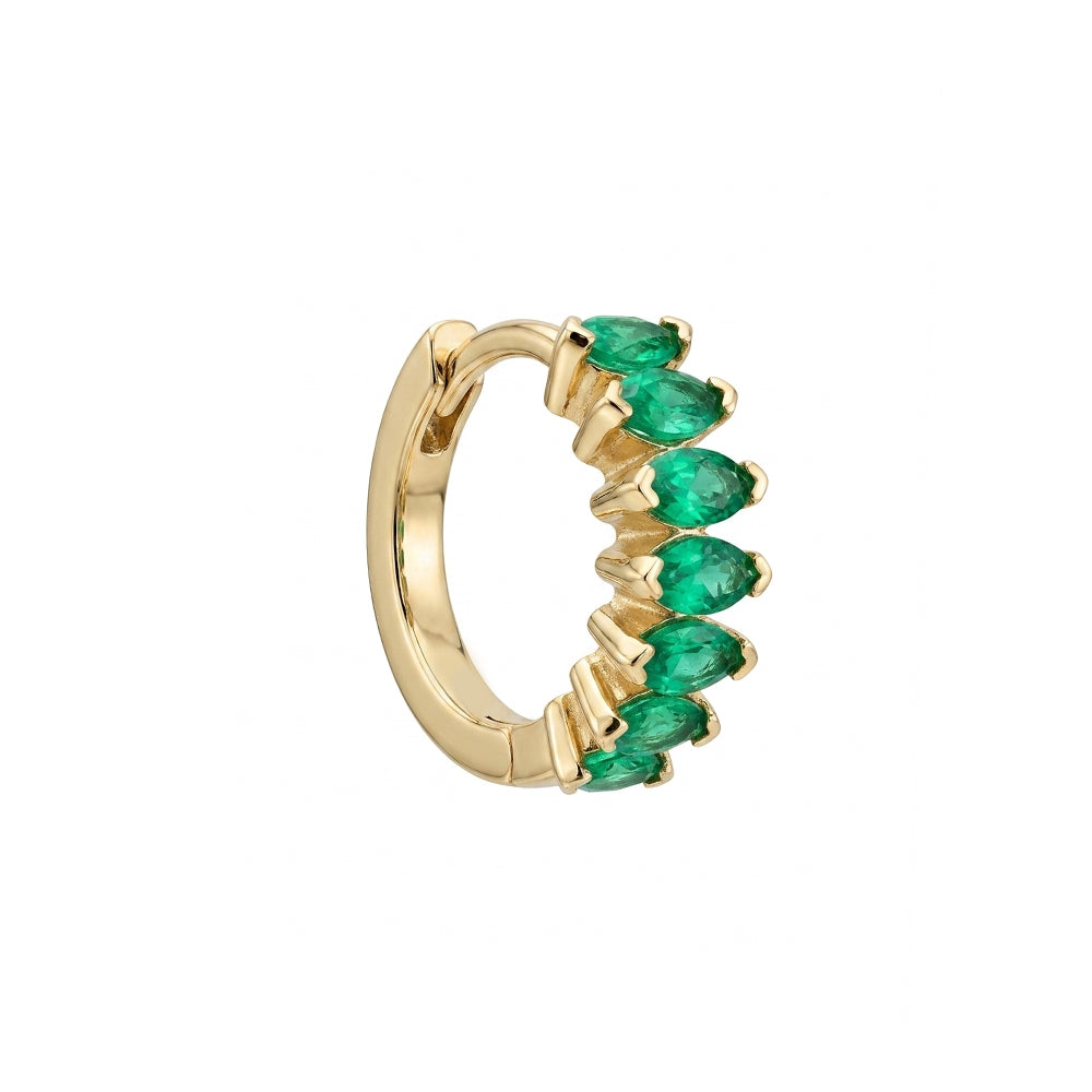 Seven Marquise Emerald hoop