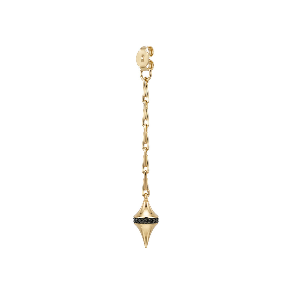 Lila Spike Push Back Earring in Black Diamonds