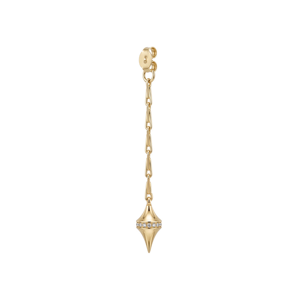 Lila Spike Push Back Earring in White Diamonds