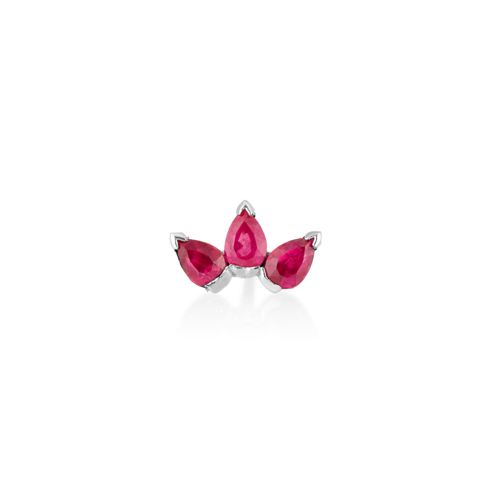 Three Drops stud in Ruby