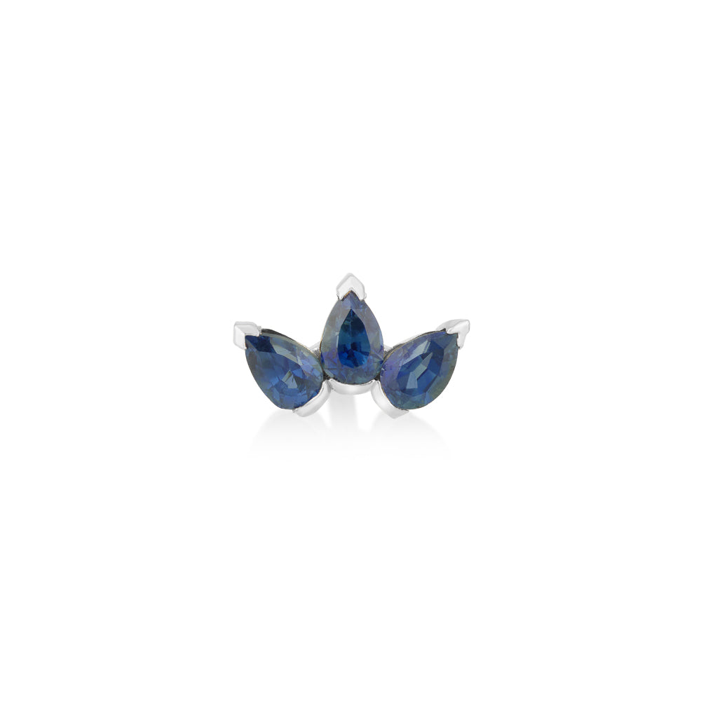 Three Drops stud in Sapphire