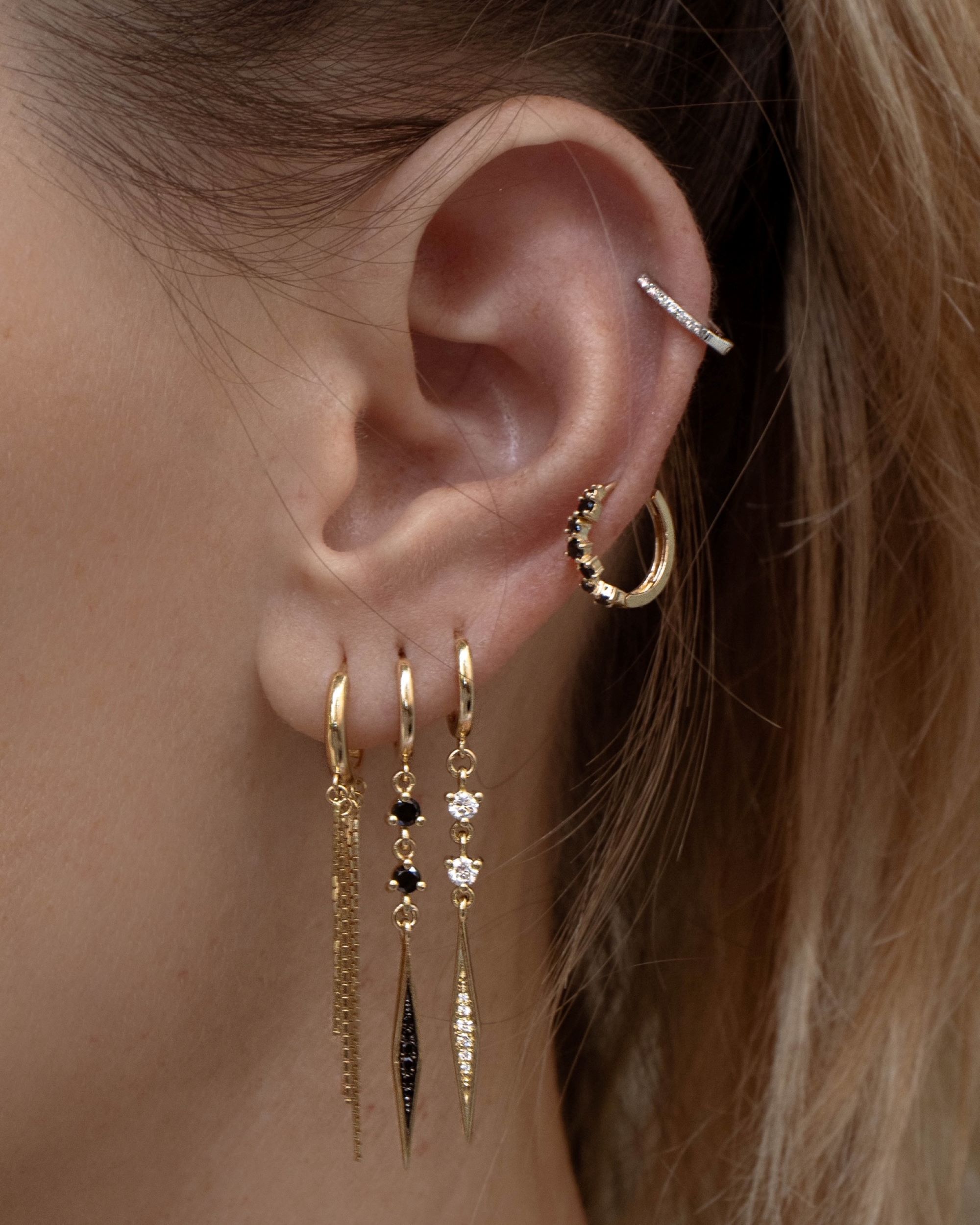 Double Solitaire Marilyn Earring In White Diamonds