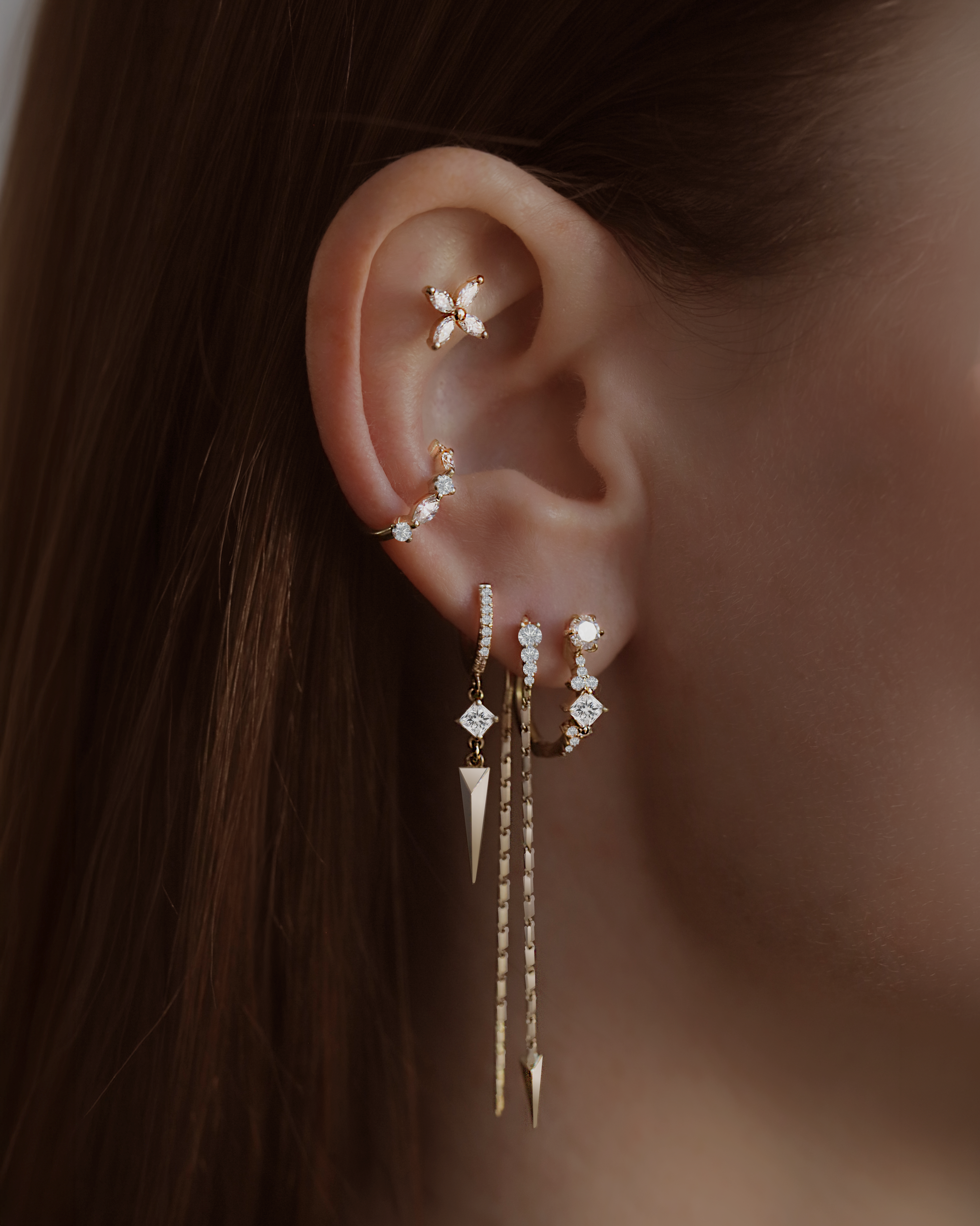 Tzlil Solitaire Diamond Earring