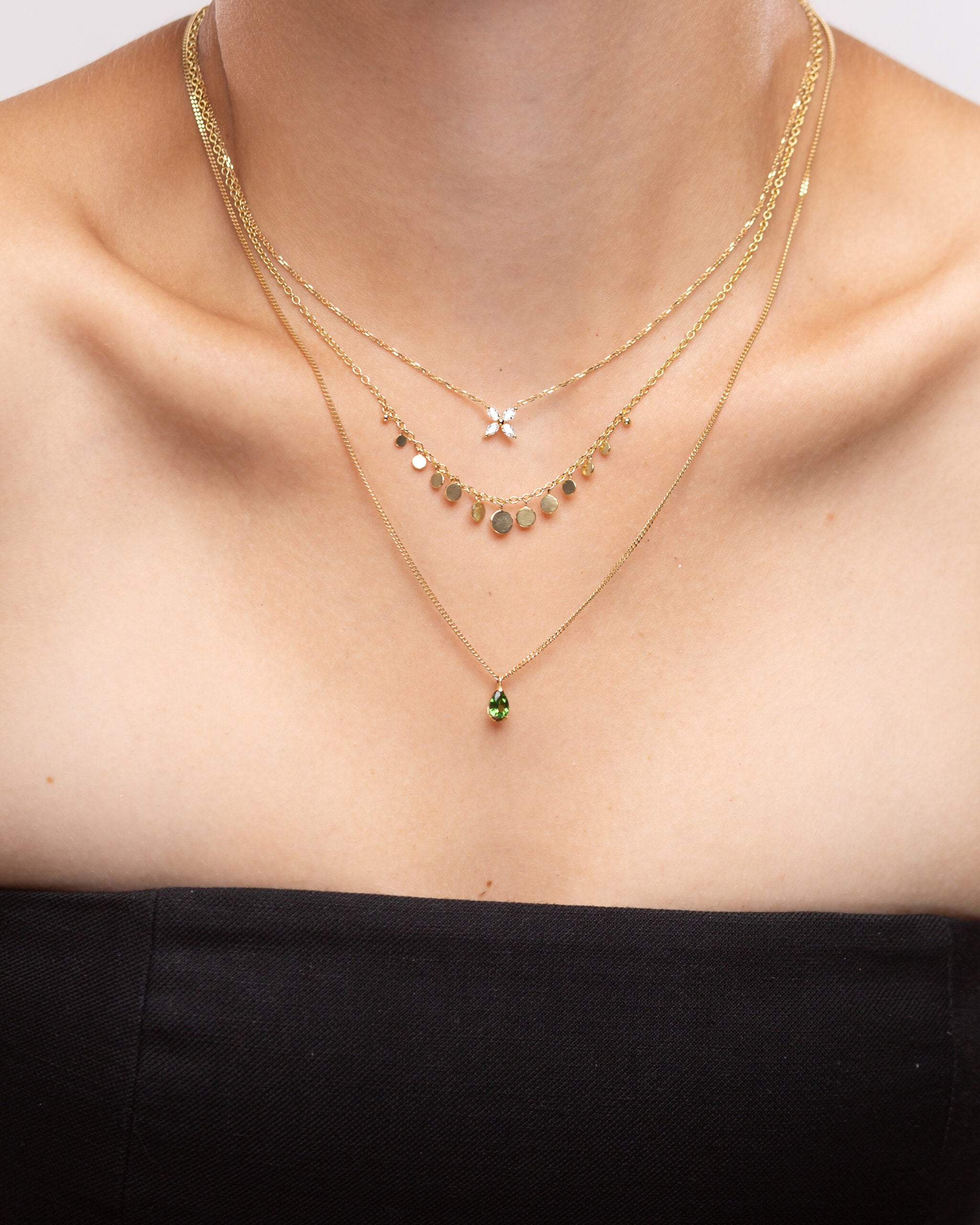 Tourmaline drop necklace