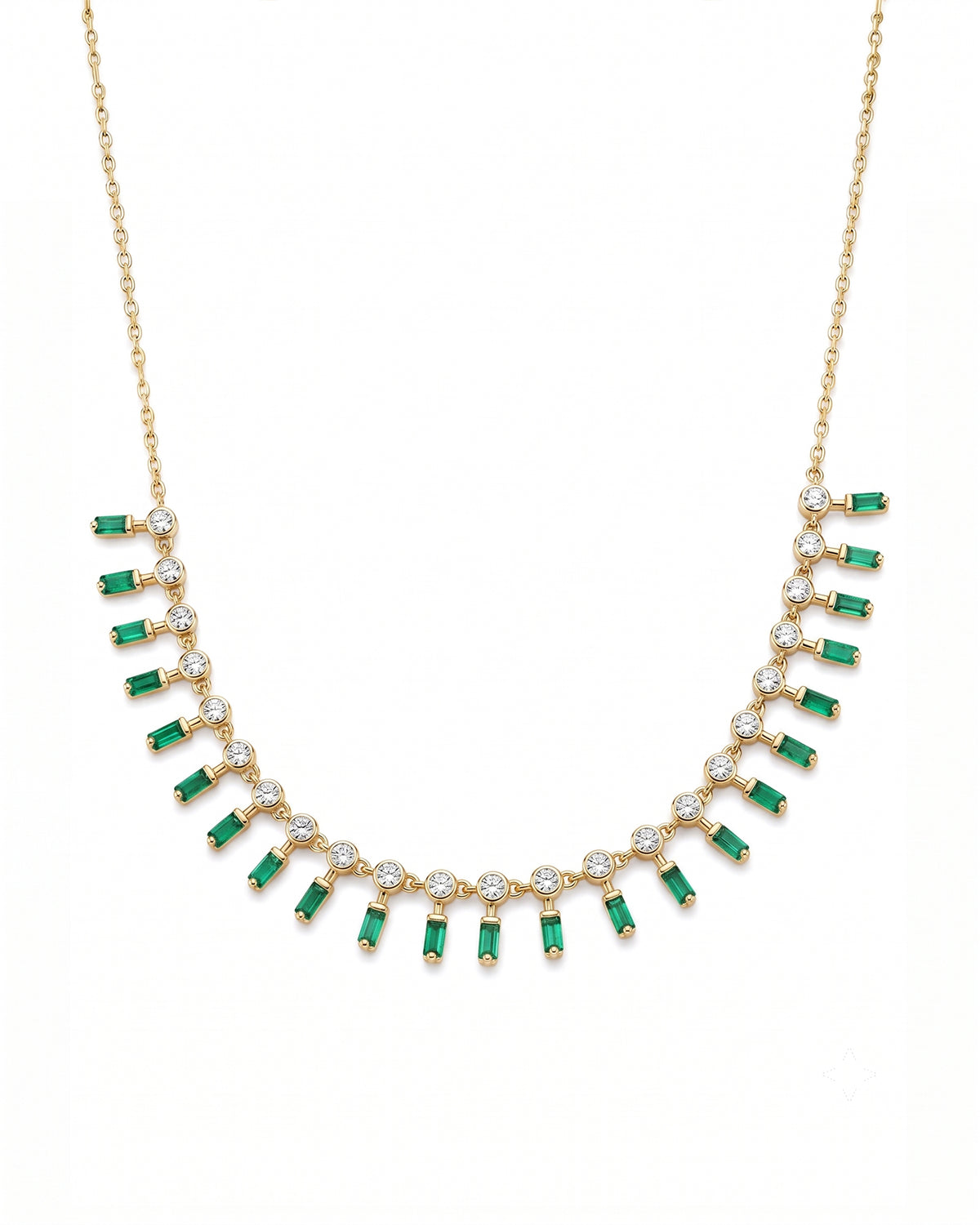 Emerald Baguette Necklace