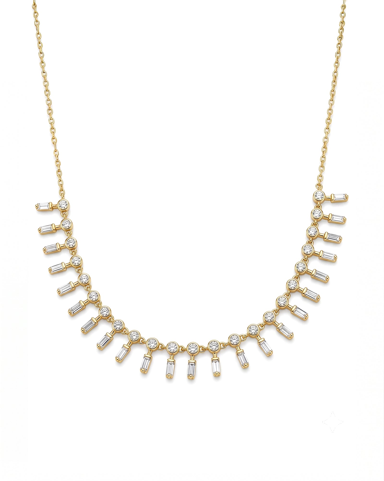 Diamond Baguette Necklace