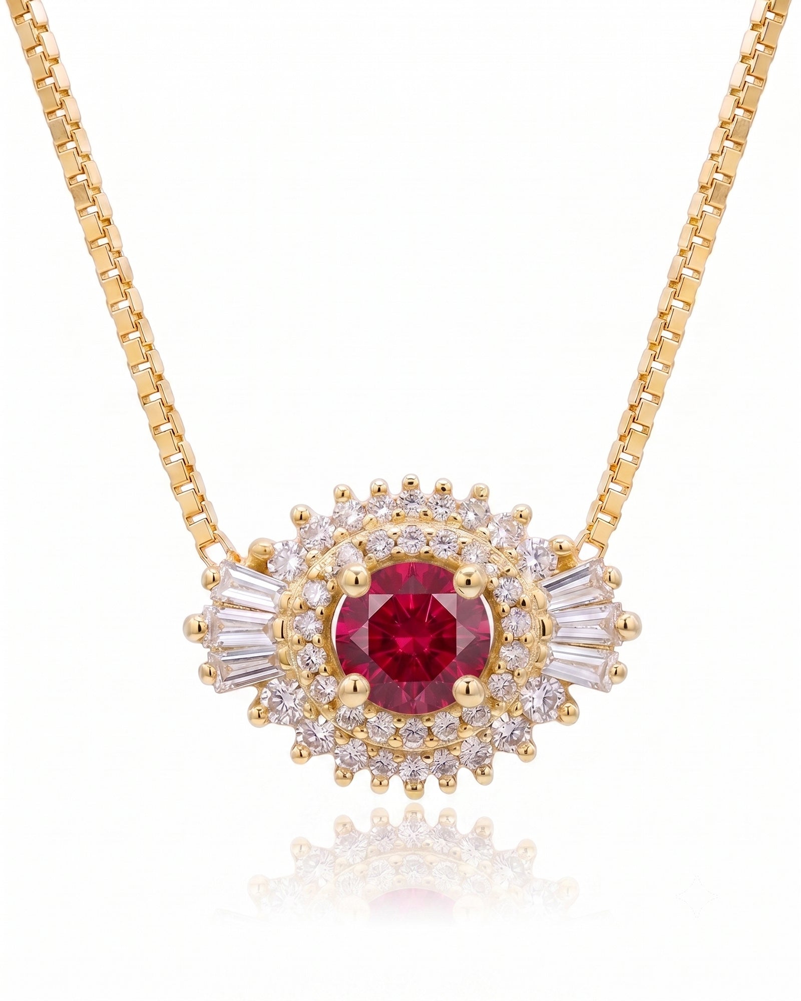 Spark Necklace with Ruby & Diamonds