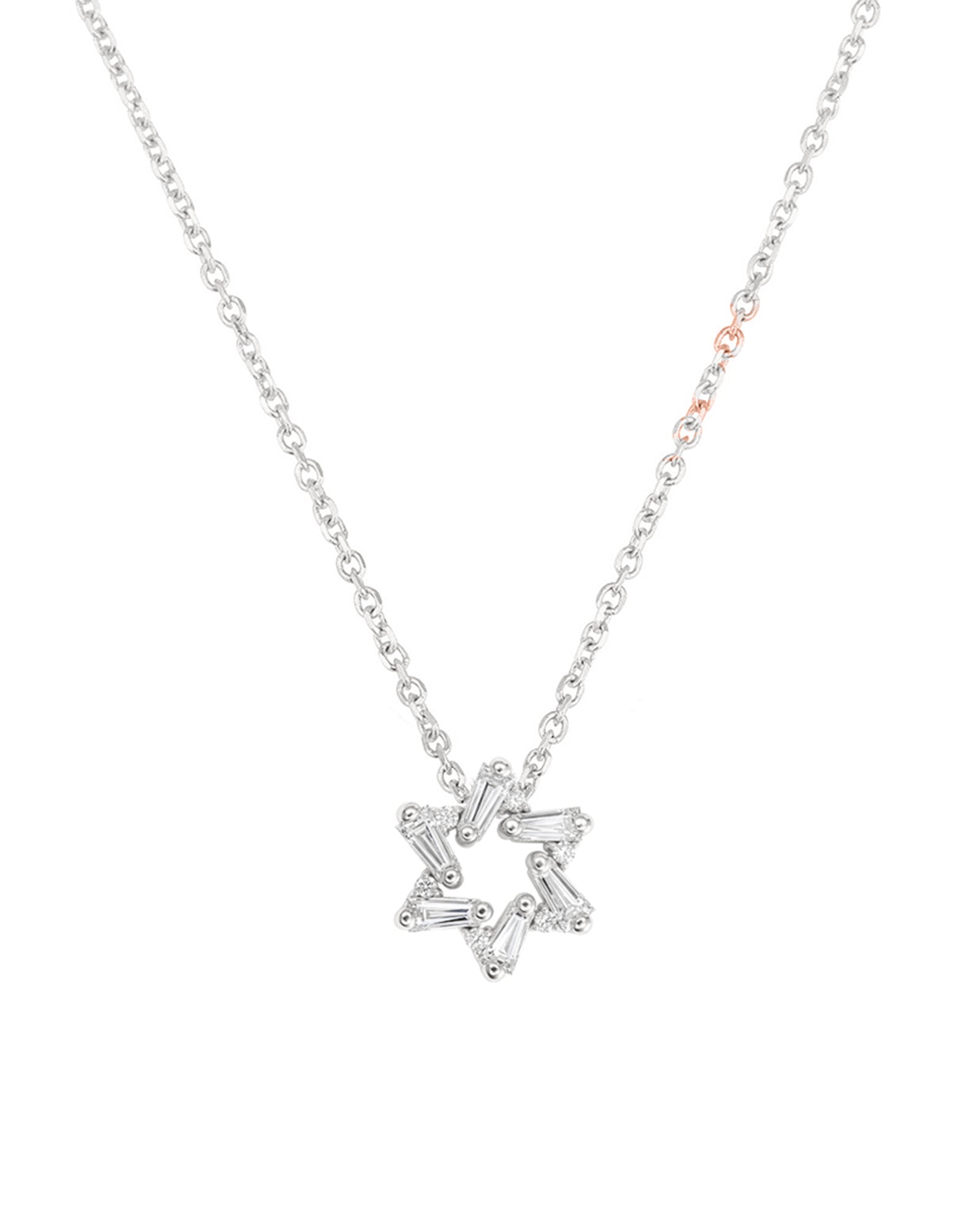 Diamond Taper Star of David Necklace