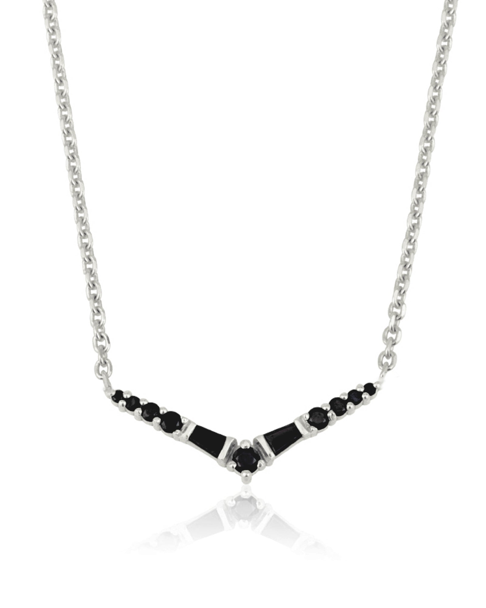 V taper necklace in black diamonds
