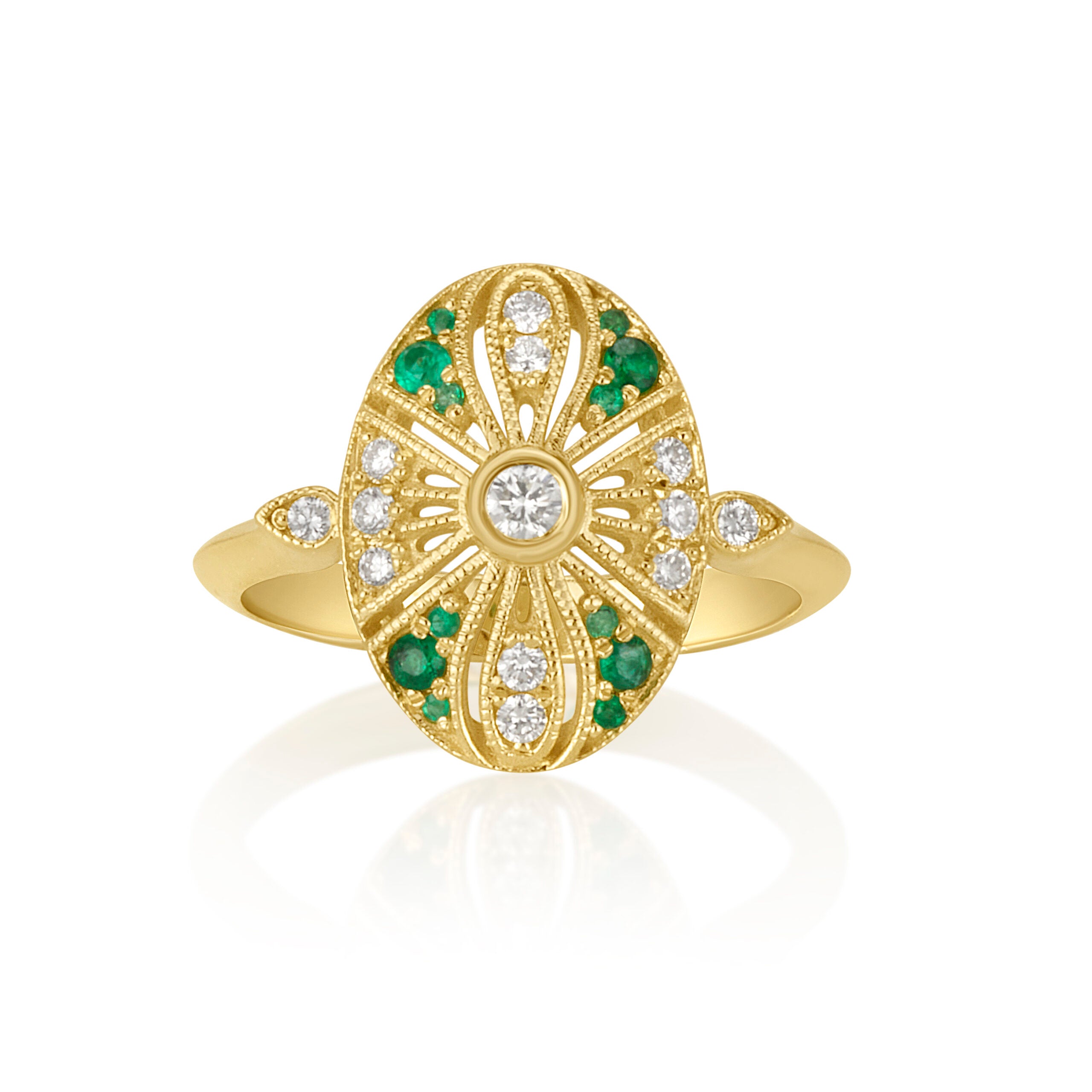 Oval Maggie Ring in Emeralds