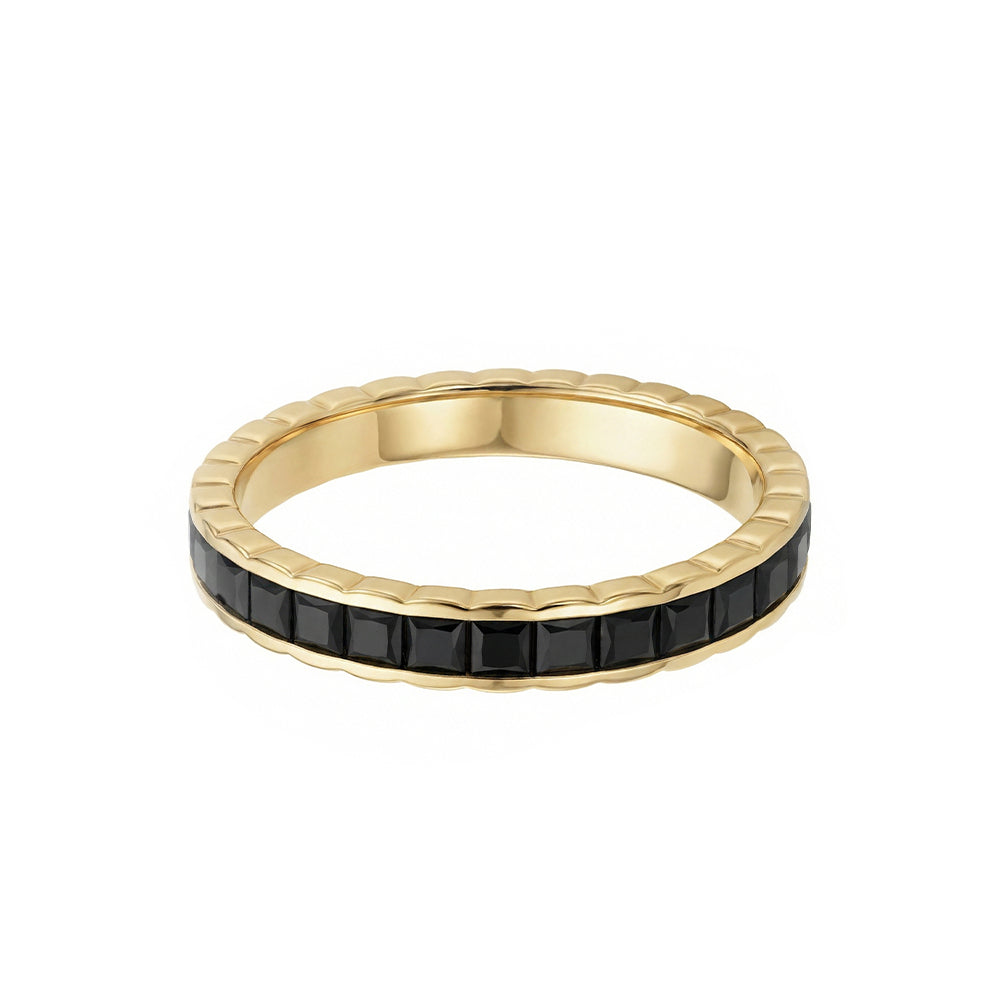 Princess Ring in Black Diamonds