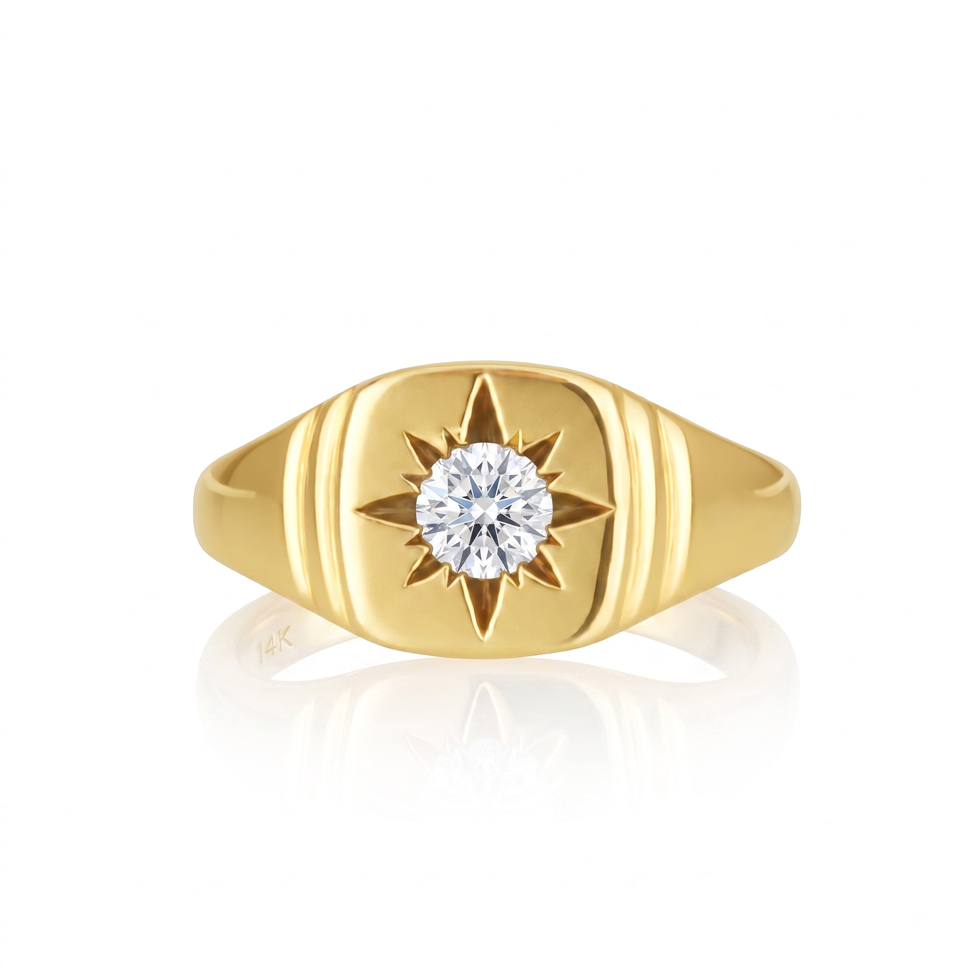 North Star Ring in White Diamond