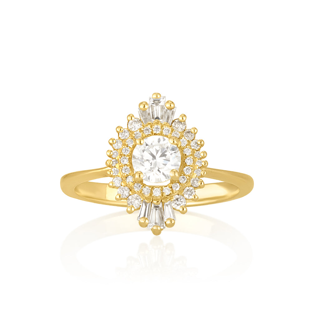 Oval Spark Ring in White Diamonds (Large)
