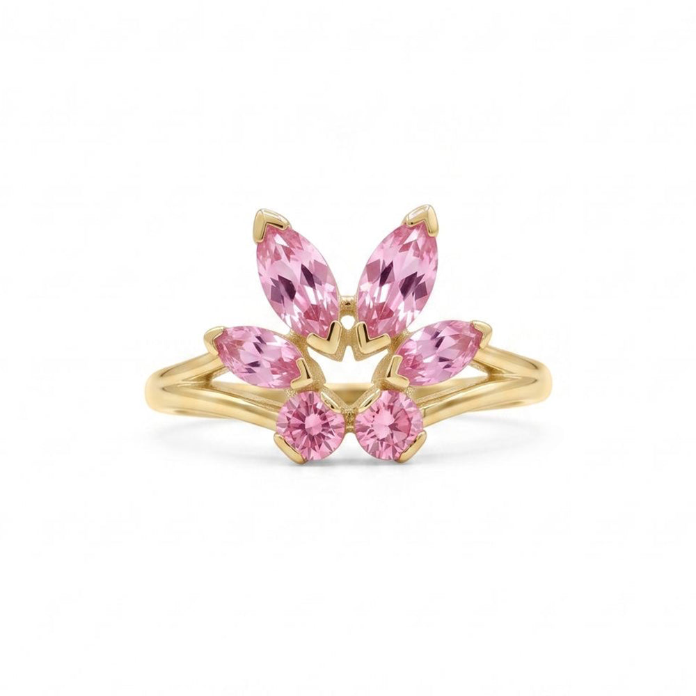 Tulip Ring in Pink Sapphires