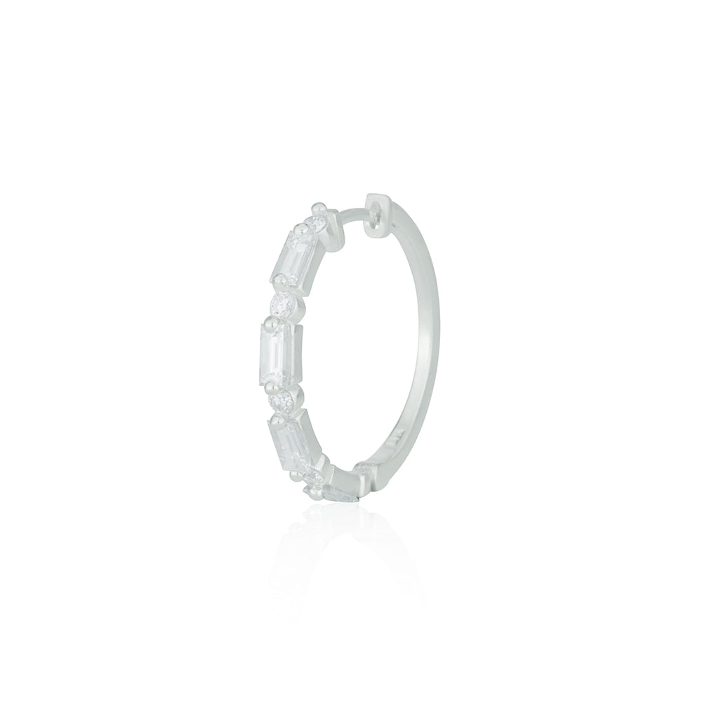 Safari Hoop In White Diamonds