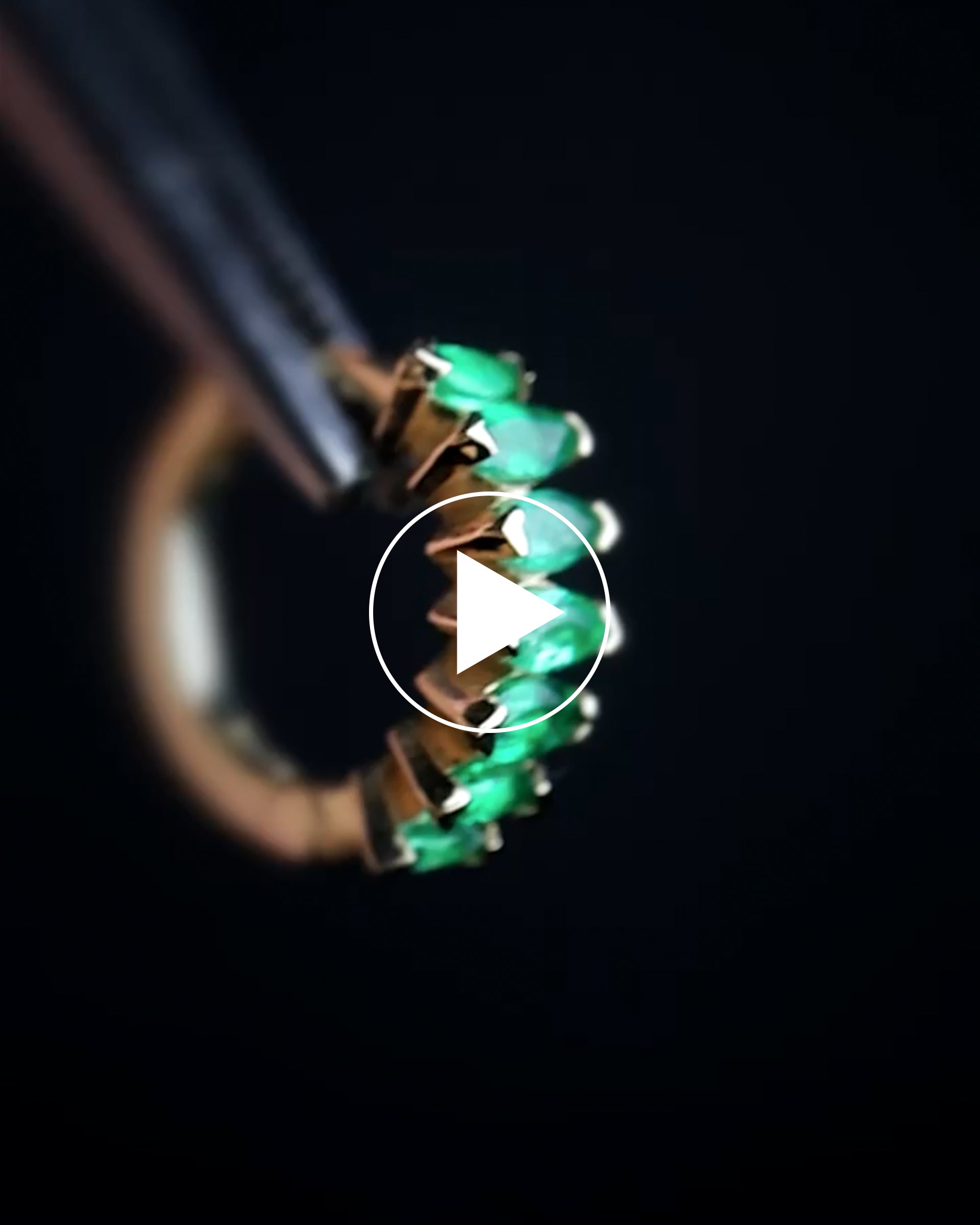 Seven Marquise Emerald hoop