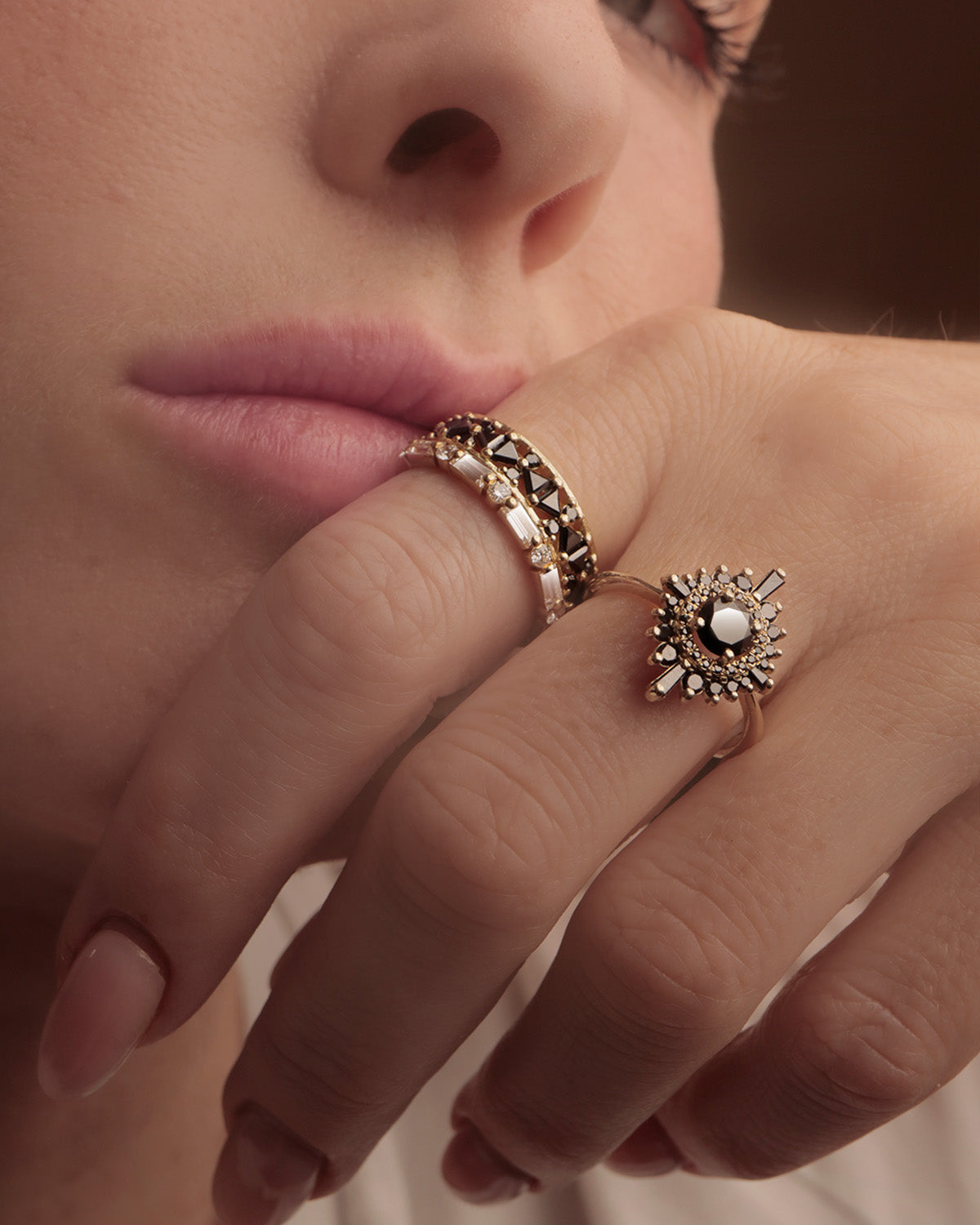 Spark Ring in Black Diamonds (Large)