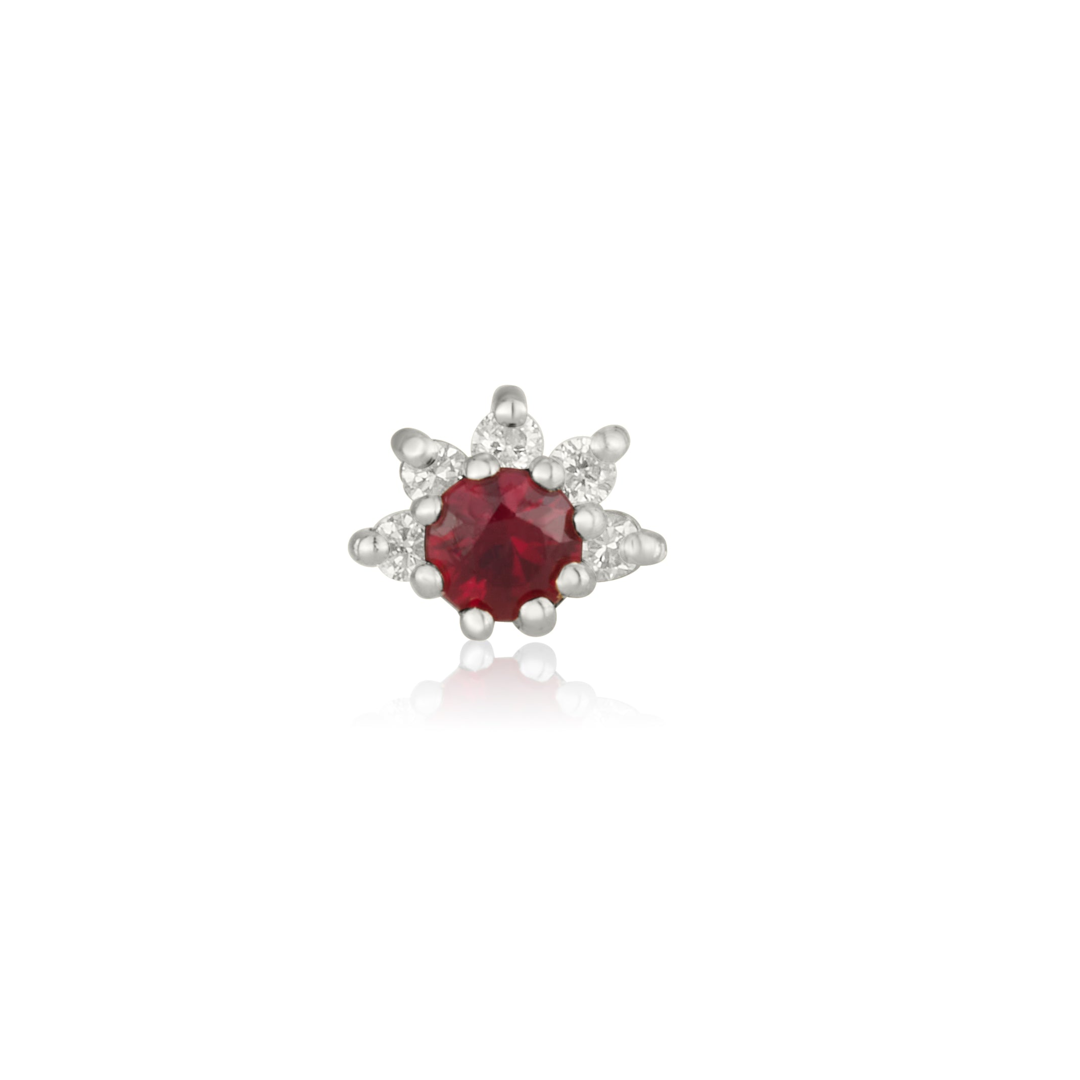 Sunrise stud in ruby