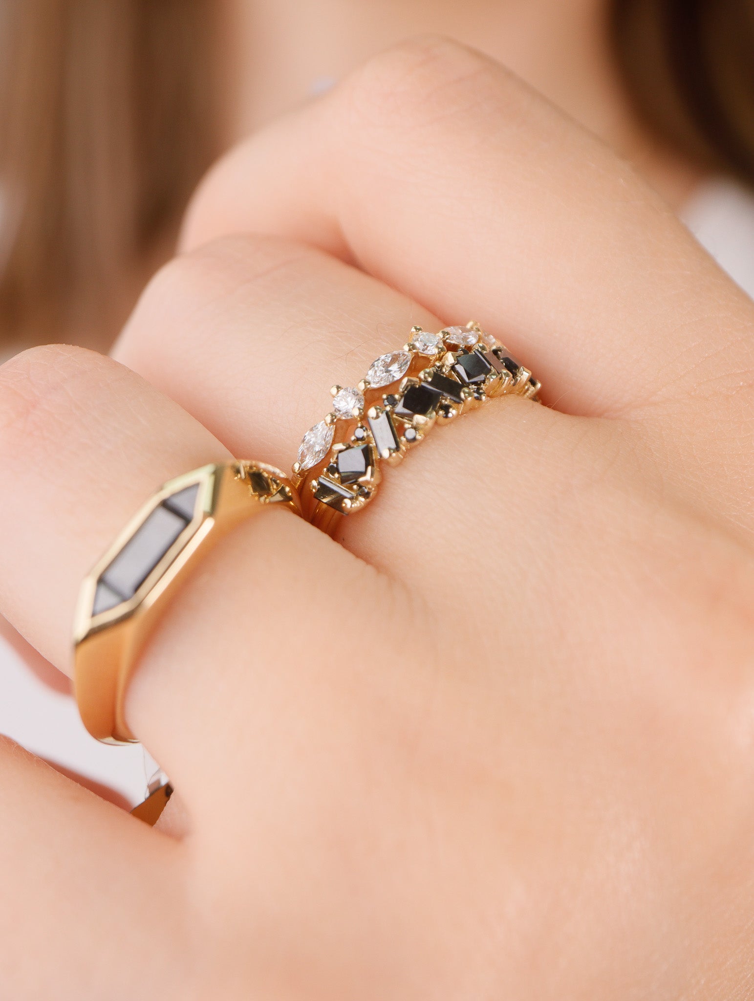 Helena Ring in Black Diamonds