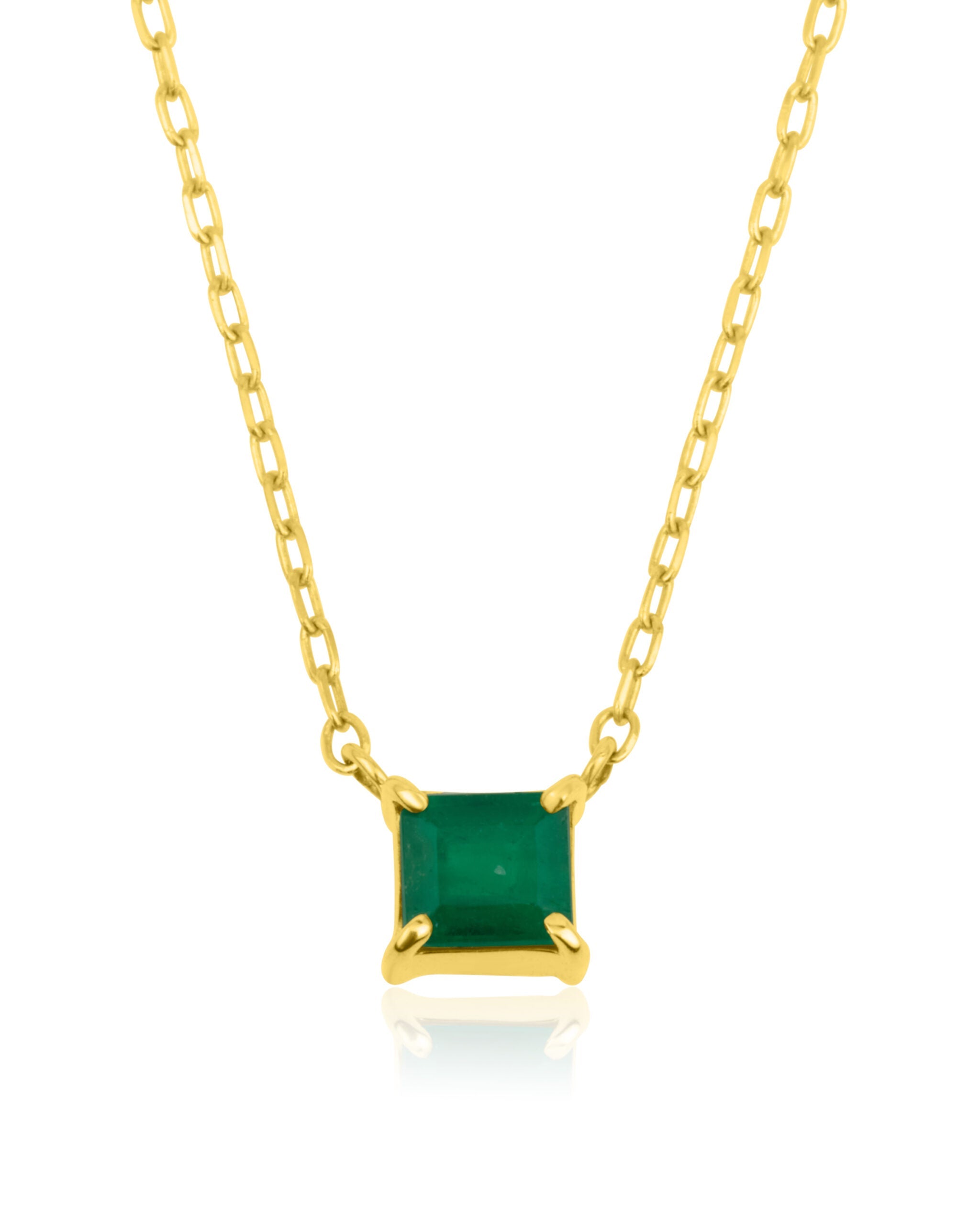 Square emerald necklace