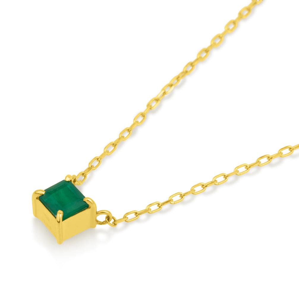 Square emerald necklace