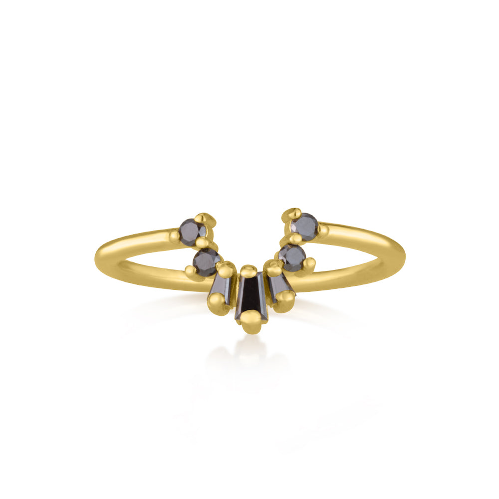 Taper degrade crown in black diamonds