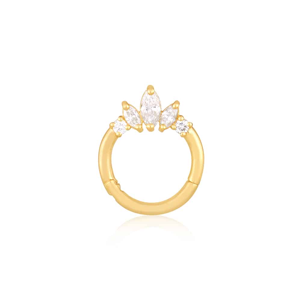 Three marquise daith YELLOW color