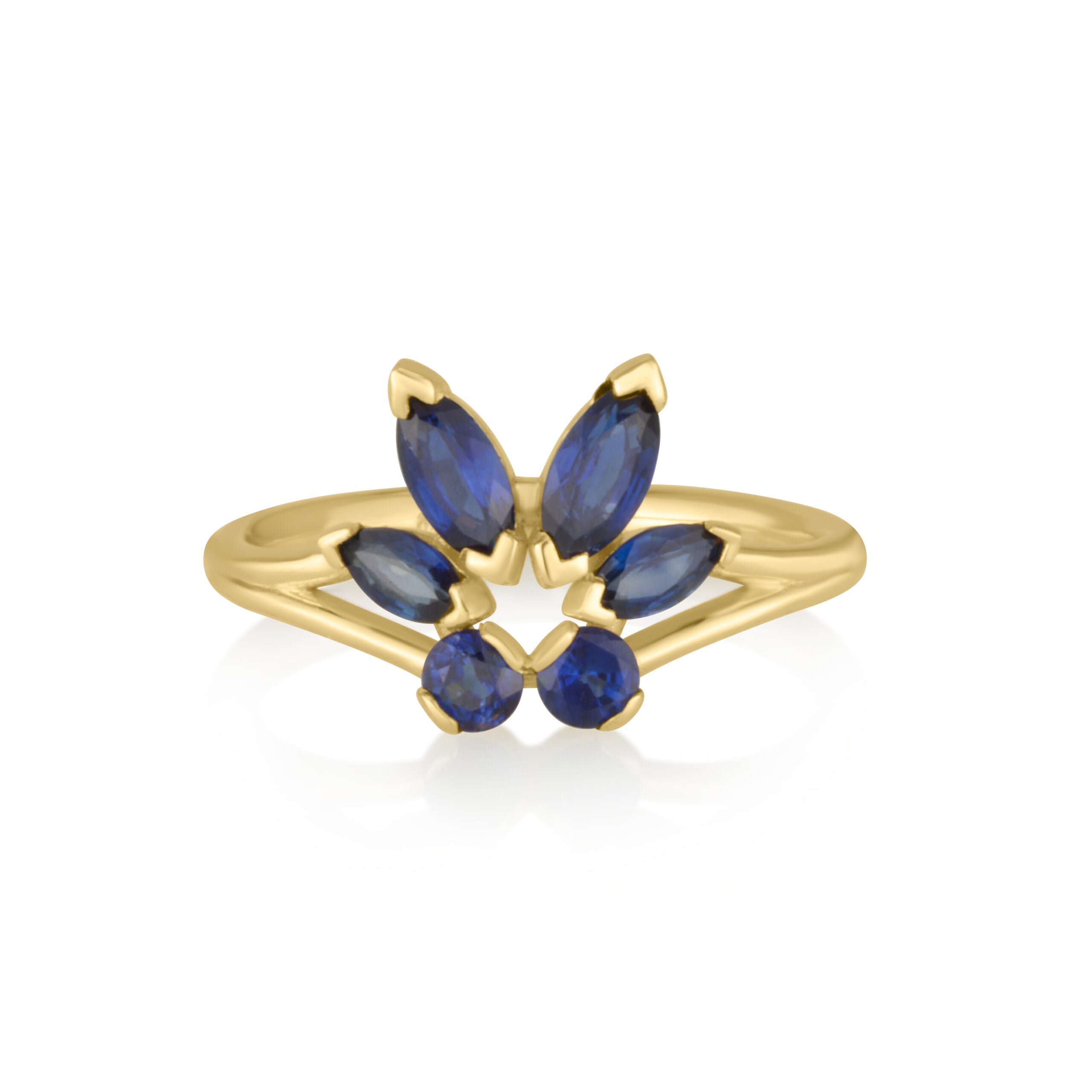 Tulip Ring In Sapphires