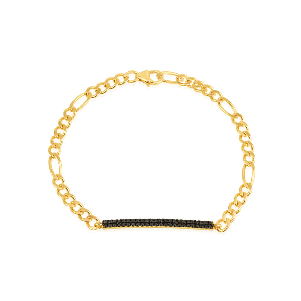Two row black diamond bracelet
