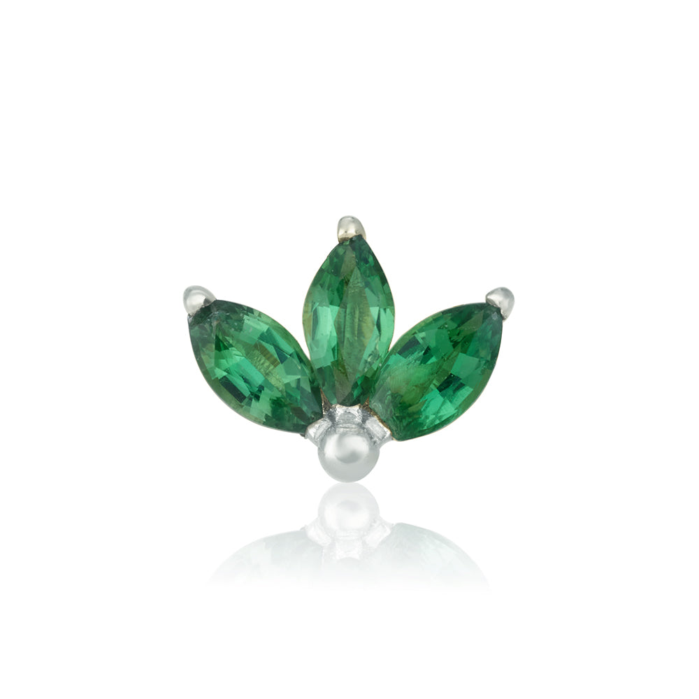 Wide Lotus Stud In Tourmaline