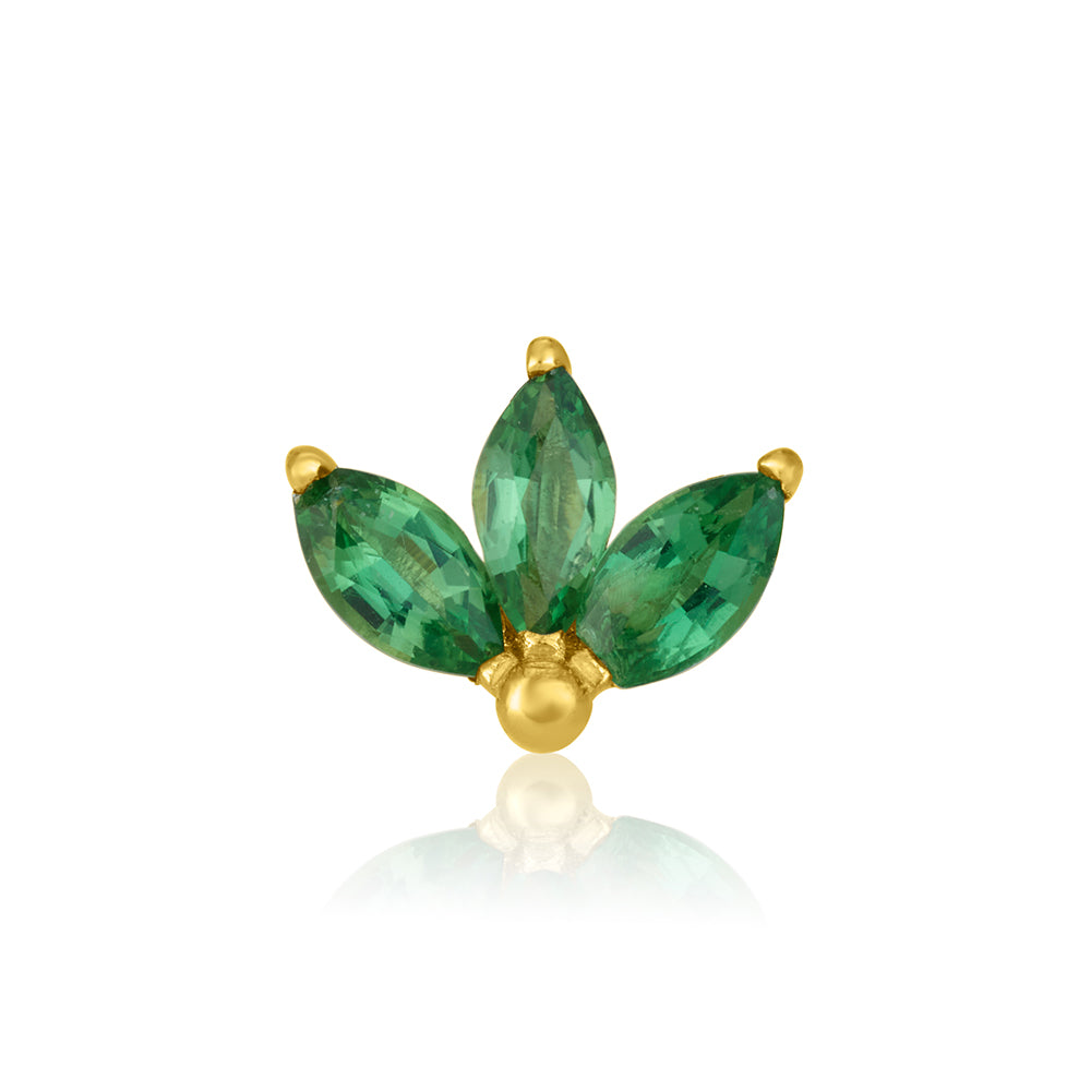Wide Lotus Stud In Tourmaline