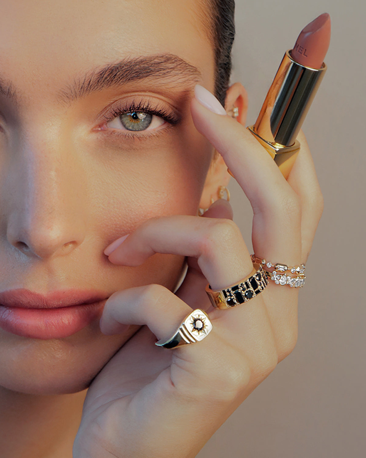 Symmetrical All Shapes Ring in Black Diamonds