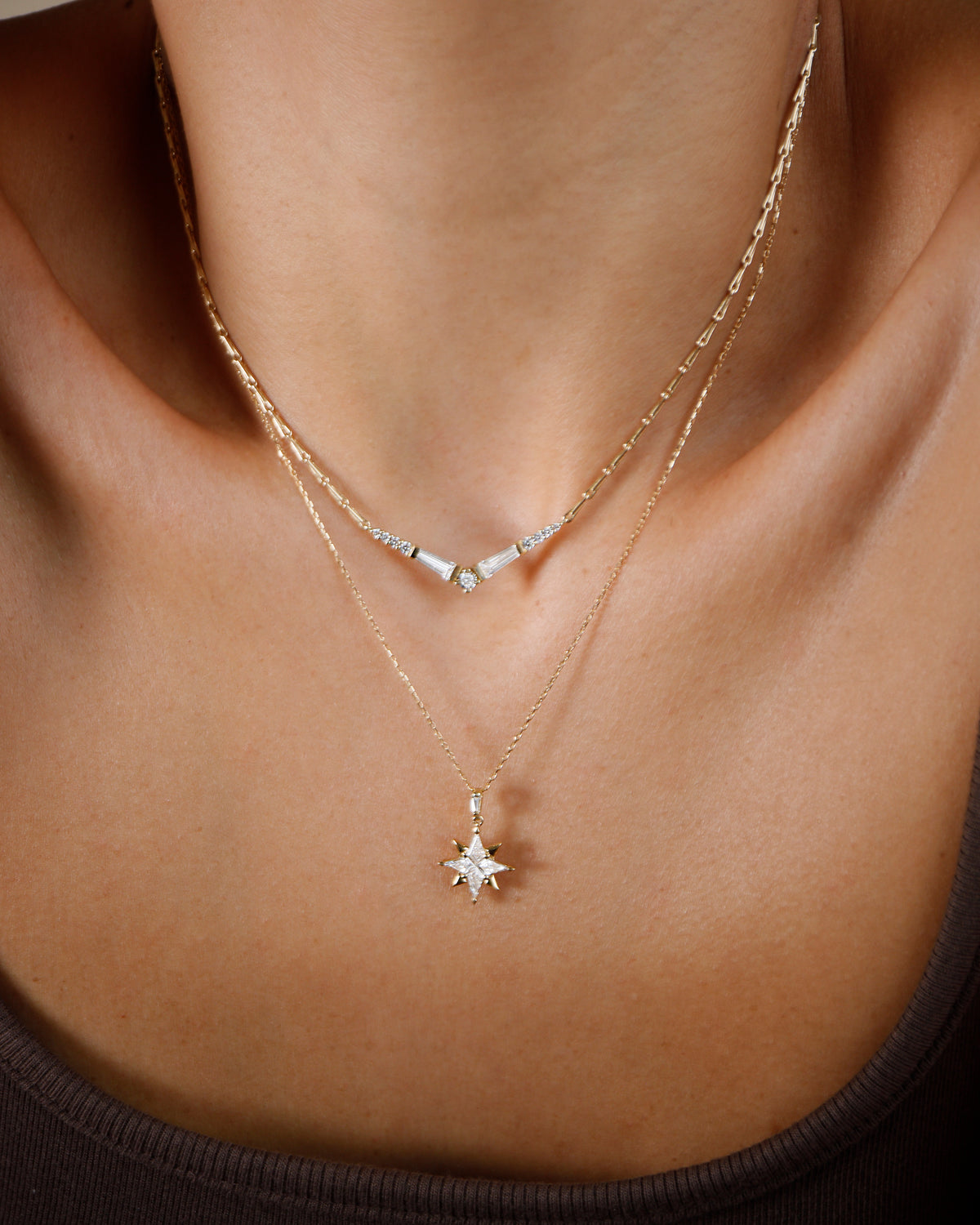 Brigitte Necklace with Angel Hair Chain