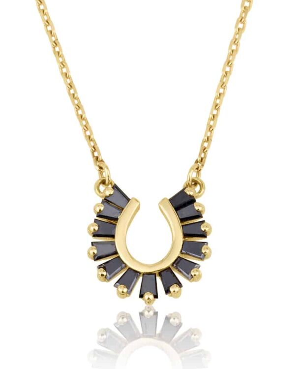 Black Diamond Horseshoe Necklace