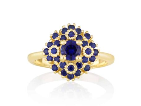 Maggie flower ring with sapphires YELLOW color