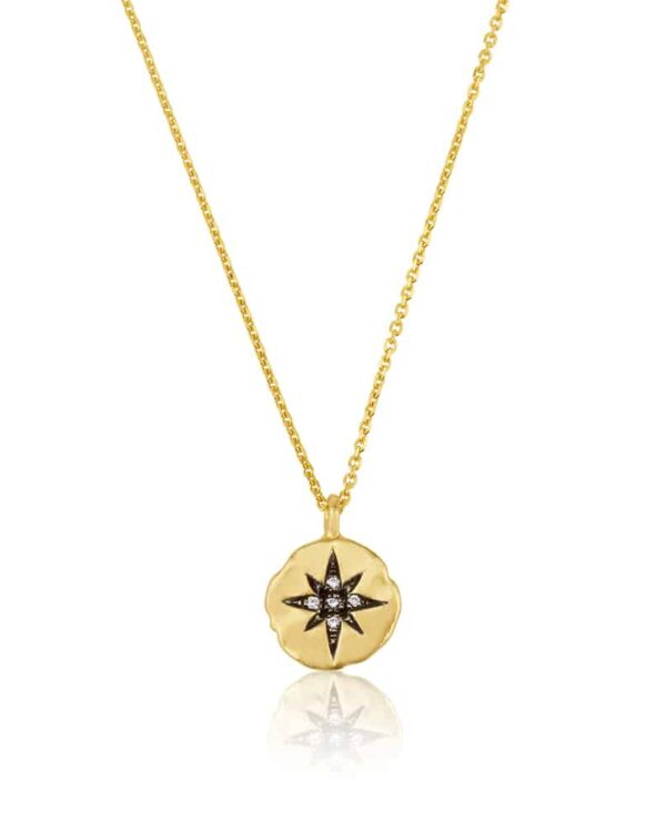 10 mm north star coin necklace YELLOW color