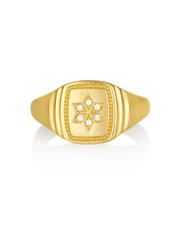 Star of David Flake Stamp Ring