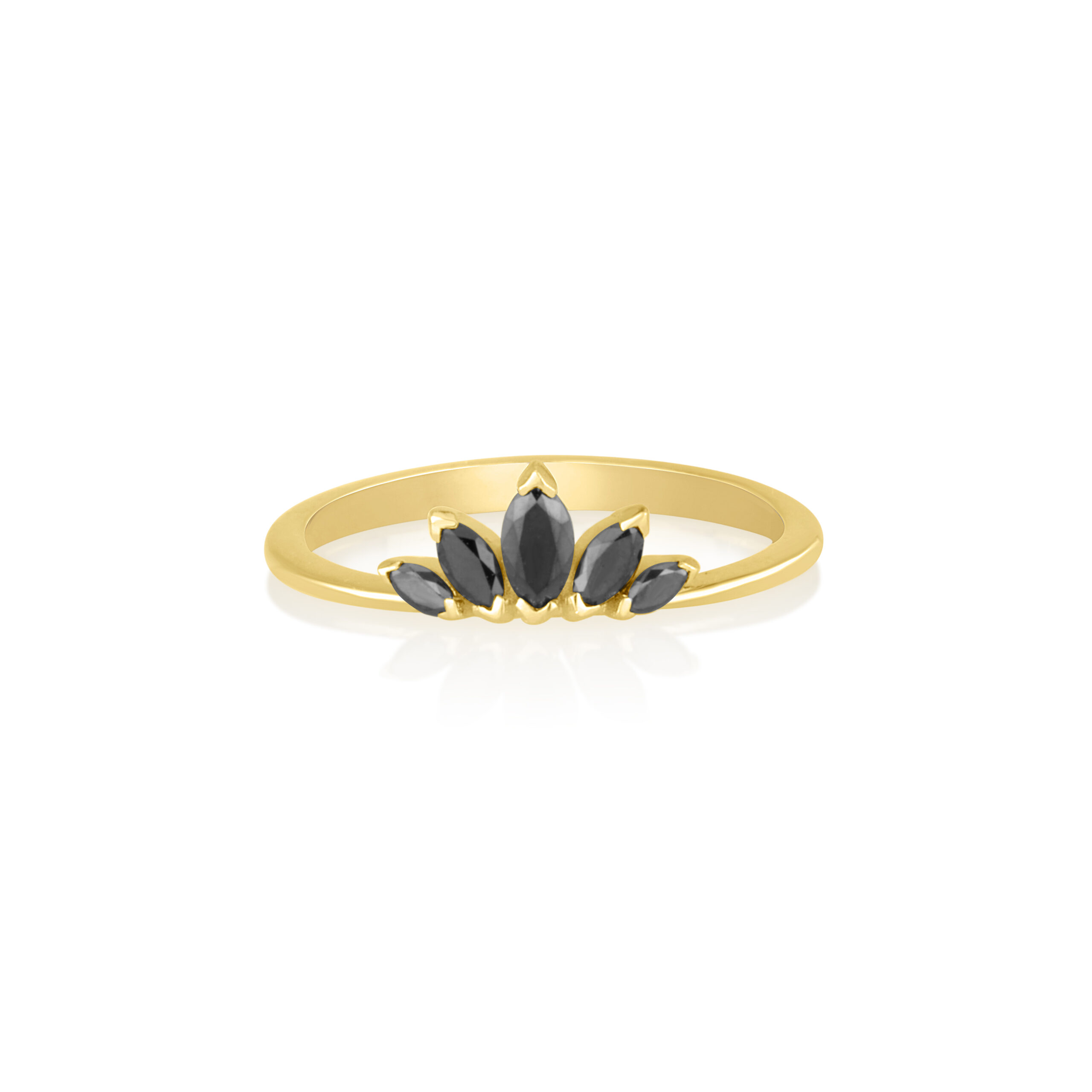 Sunrise Ring In Black Diamonds - Malka Jewelry