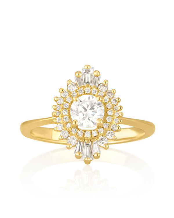 Oval Spark Ring in White Diamonds (Large)