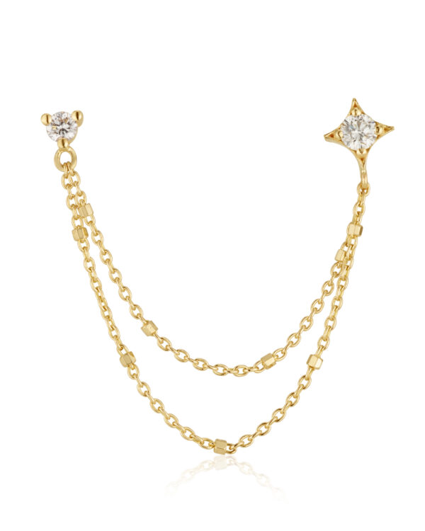 Two hole Noa & Solitaire Earring