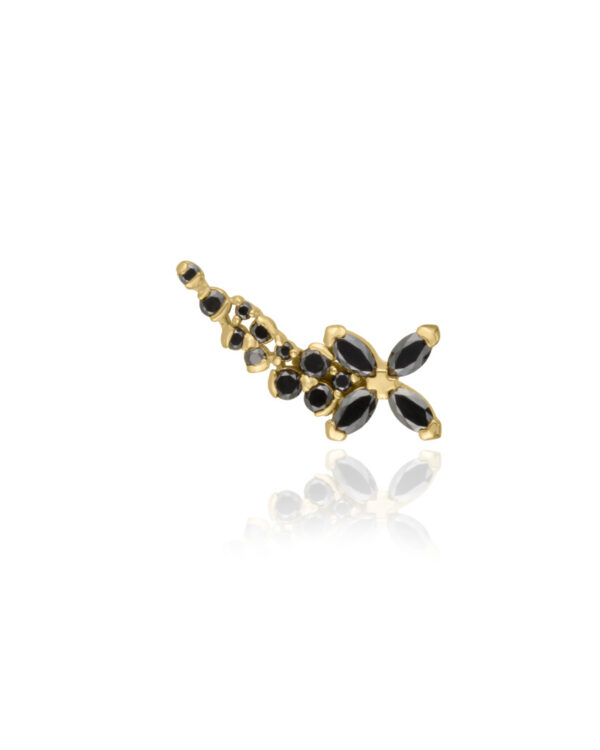 Rose Earring in Black Diamonds