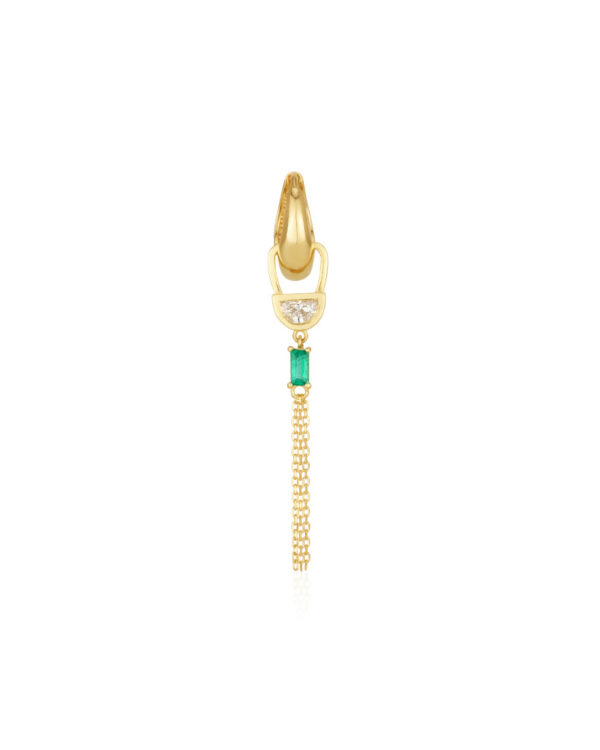 Brook Earring in Emerald and Diamond