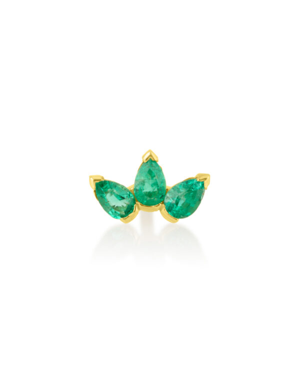 Three Drops stud in Emerald