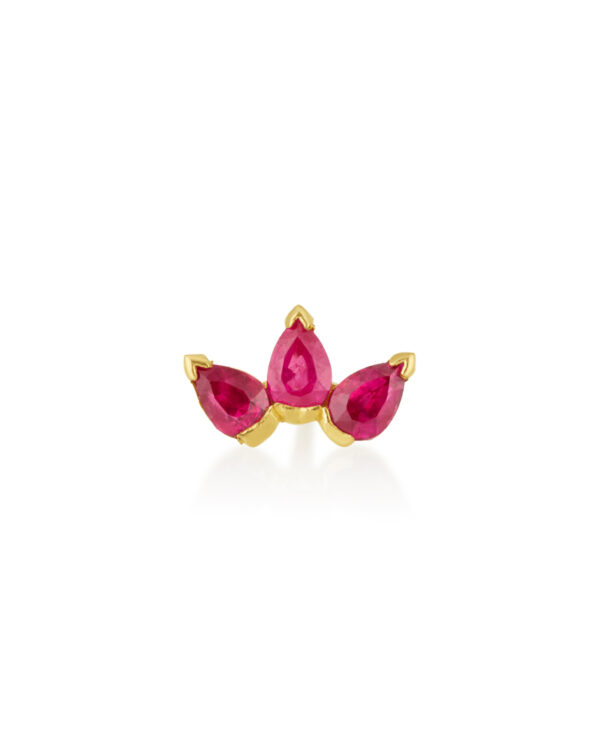 Three Drops stud in Ruby